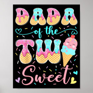 Affiche Dada de la fille au 2ème anniversaire sucré glace