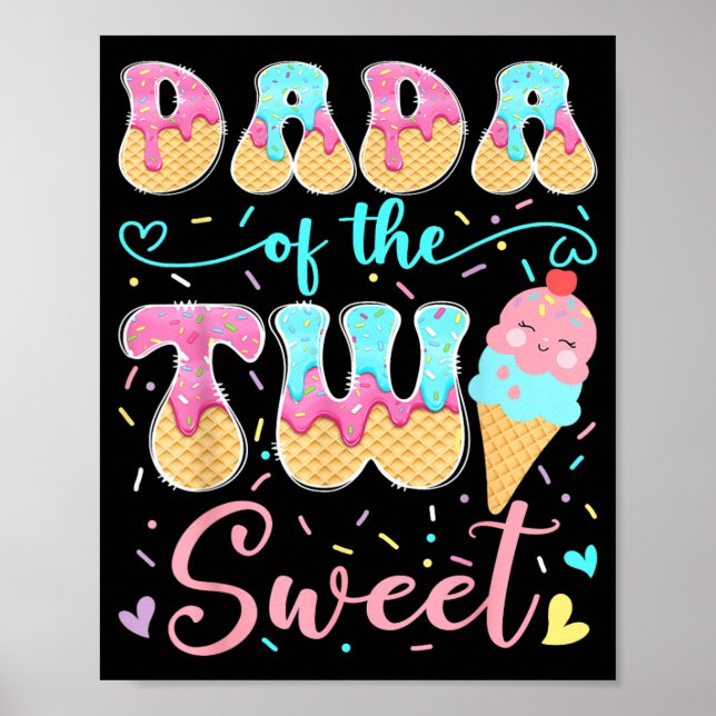 Affiche Dada de la fille au 2ème anniversaire sucré glace (Devant)