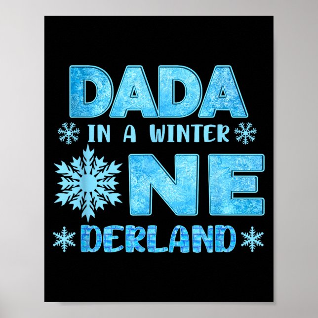Affiche Dada In A Winter Onederland Bday Girl Sweet Snowfl (Devant)