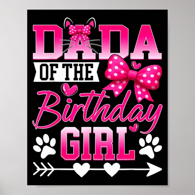 Affiche Dada Of The Birthday Girl Cat Kitty Family Matchin (Devant)