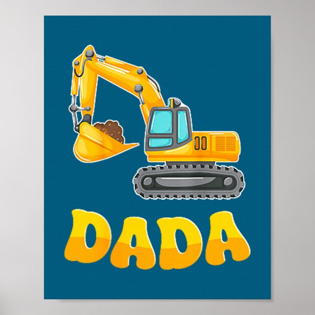 Affiche Dada The Birthday Boy Excavator Construction Famil (Devant)
