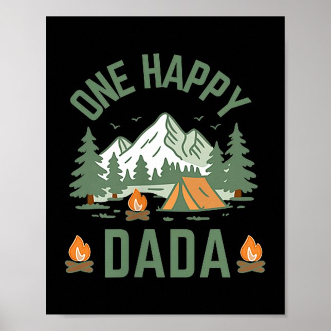 Affiche Dada un campeur heureux 1er anniversaire camping (Devant)