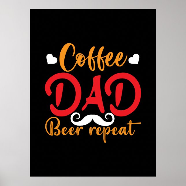 Affiche Daddy Cadeau Café Papa Bière Répétition (Devant)
