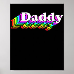 Affiche Daddy Gay Daddy Bear Retro LGBT Rainbow LGBTQ