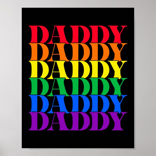 Affiche Daddy Gay Daddy Bear Retro LGBT Rainbow LGBTQ (Devant)