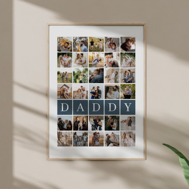 Affiche Daddy Grid 30 Photo Collage Family Keepsake (Créateur téléchargé)