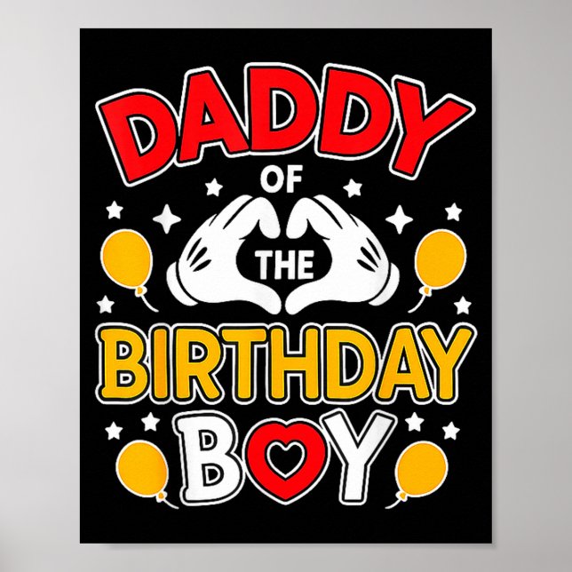Affiche Daddy Of The Birthday Boy Shirt Matching Dad Son F (Devant)