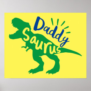 Affiche Daddy Saurus T-Rex Silhouette