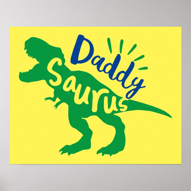 Affiche Daddy Saurus T-Rex Silhouette (Devant)
