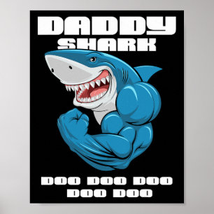 Affiche Daddy Shark Shirt Drôle Fête des pères Cadeau Pour