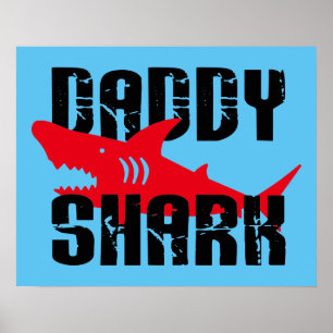 Affiche Daddy Shark Worn Graphic