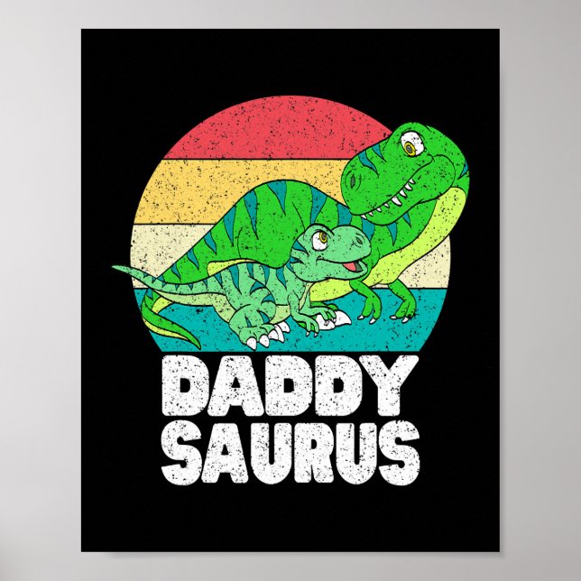 Affiche Daddysaurus Dinosaur Daddy T Rex Baby Dino Famille (Devant)