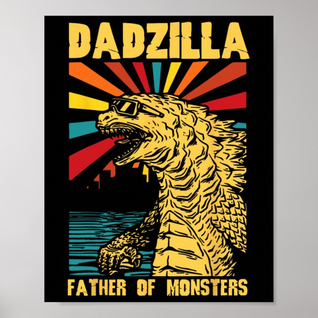 Affiche Dadzilla drôle père des monstres vintage père (Devant)