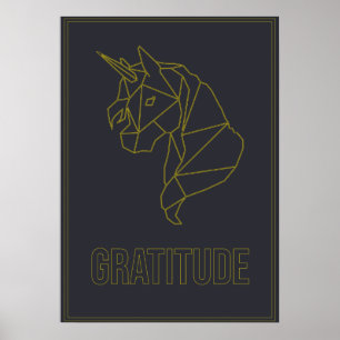 Affiche d'affirmation de gratitude d'un cheval lic
