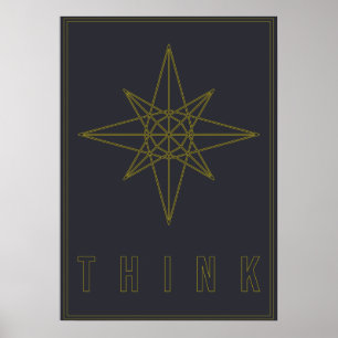 Affiche d'affirmation d'une étoile d'origami géomé