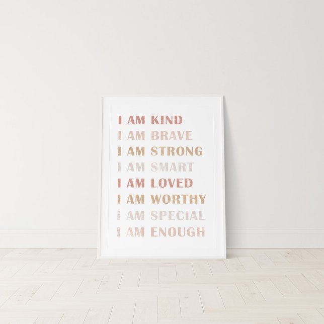 Affiche d'affirmation neutre « Je suis gentil » po (Créateur téléchargé)