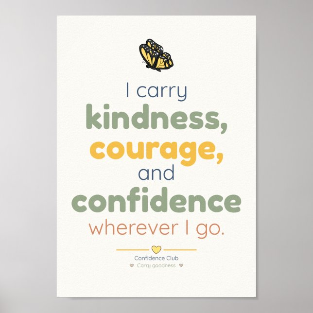 Affiche d'affirmation pour enfants | Bienveillance (Devant)