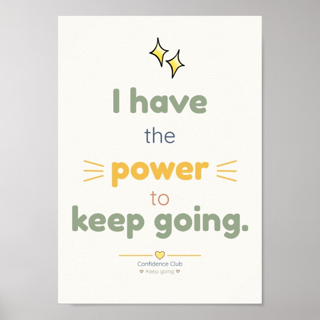 Affiche d'affirmation pour enfants | Pouvoir (Devant)