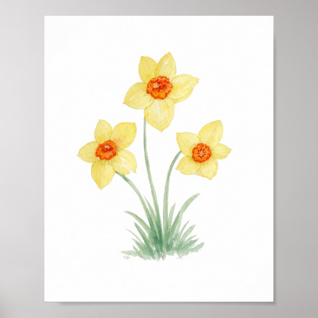 Affiche Daffodil Spring Flower Painting Garden (Devant)