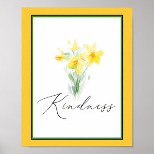 Affiche Daffodils aquarelle de gentillesse 