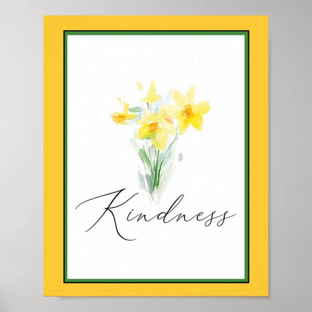 Affiche Daffodils aquarelle de gentillesse  (Devant)