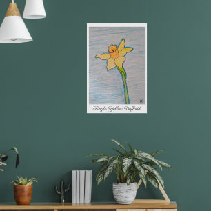 Affiche Daffodique jaune simple