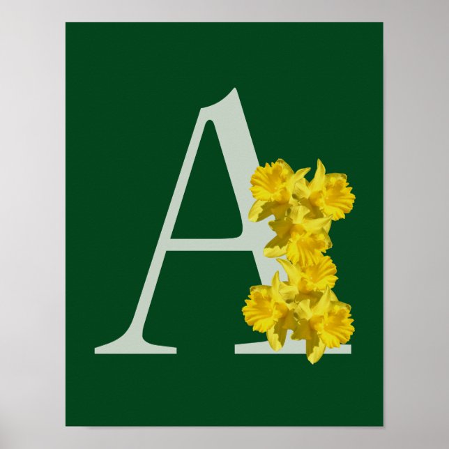 Affiche Daffodique Monogramme initial A (Devant)
