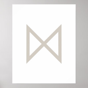 Affiche Dagaz Géométrique Greige (Jour) Rune Viking