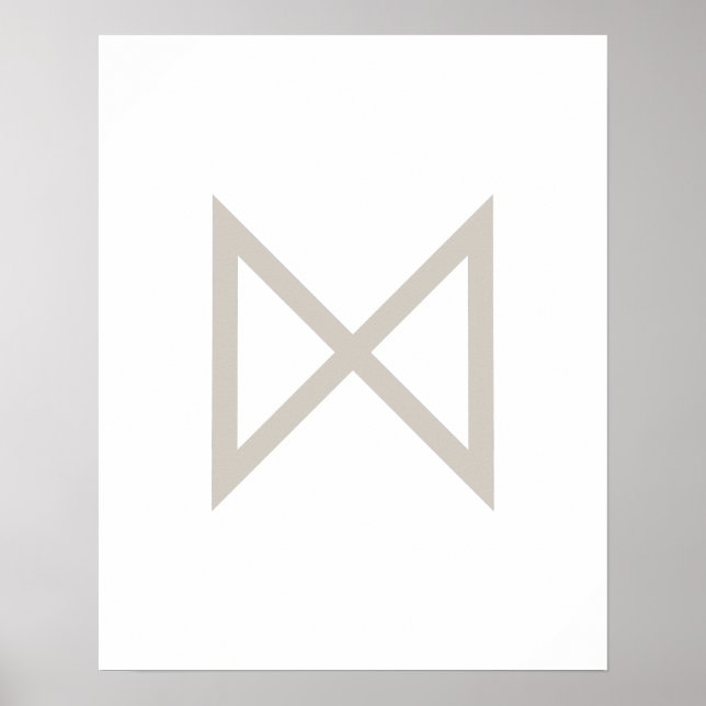 Affiche Dagaz Géométrique Greige (Jour) Rune Viking (Devant)