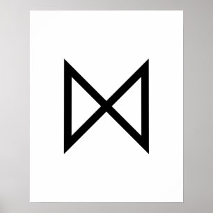 Affiche Dagaz (Jour) Géométrique noir Rune viking