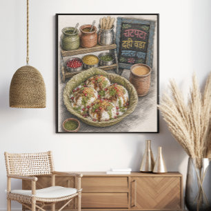 Affiche Dahi Vada Chaat et Masala Chai indiens
