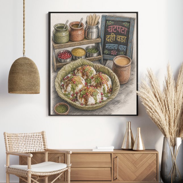 Affiche Dahi Vada Chaat et Masala Chai indiens (Créateur téléchargé)