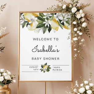 Affiche Dahlia - Citrus citron Baby shower Floral Bienvenu