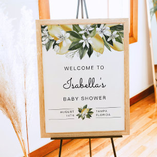 Affiche Dahlia - Citrus citron Baby shower Floral Bienvenu