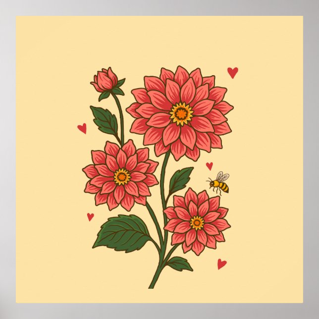 Affiche Dahlia Flower (Devant)