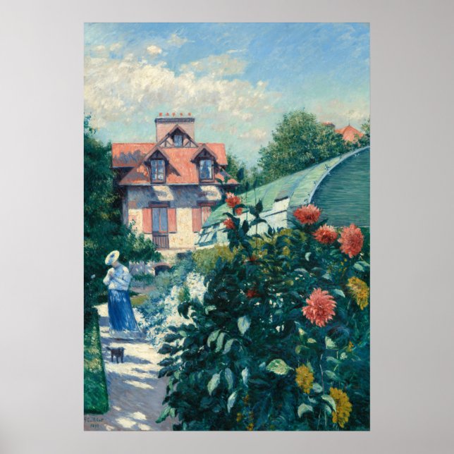 Affiche Dahlias - Gustave Caillebotte Art (Devant)