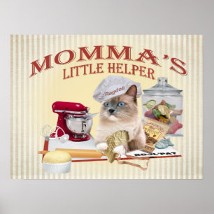 Affiche d'aide de Lit de Ragdoll Momma "