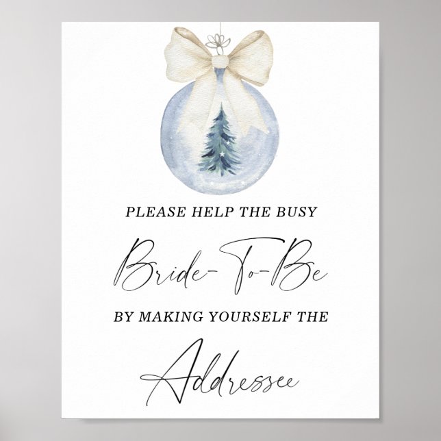 Affiche d'aide pour la mariée occupée en hiver mod (Devant)