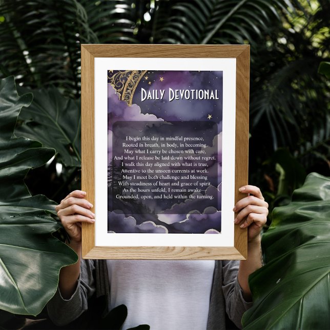 Affiche Daily Devotional Purple Night Sky Pagan Prayer (Purple Night Sky Daily Devotional Prayer for Pagan and Wiccan Practice by Starborne Devotionals)