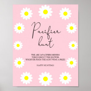 Affiche Daisies - chasse à la suce jeu de baby shower