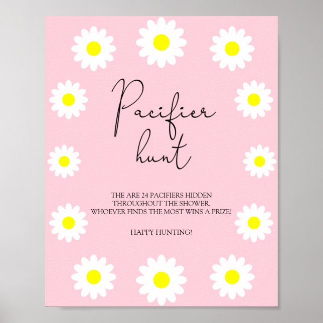 Affiche Daisies - chasse à la suce jeu de baby shower (Devant)