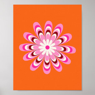 Affiche Daisy 04 Orange Et Rose
