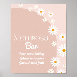 Affiche Daisy Baby in florom Boho Girl Baby shower bar