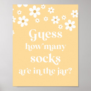 Affiche Daisy Baby shower devinez combien de chaussettes j