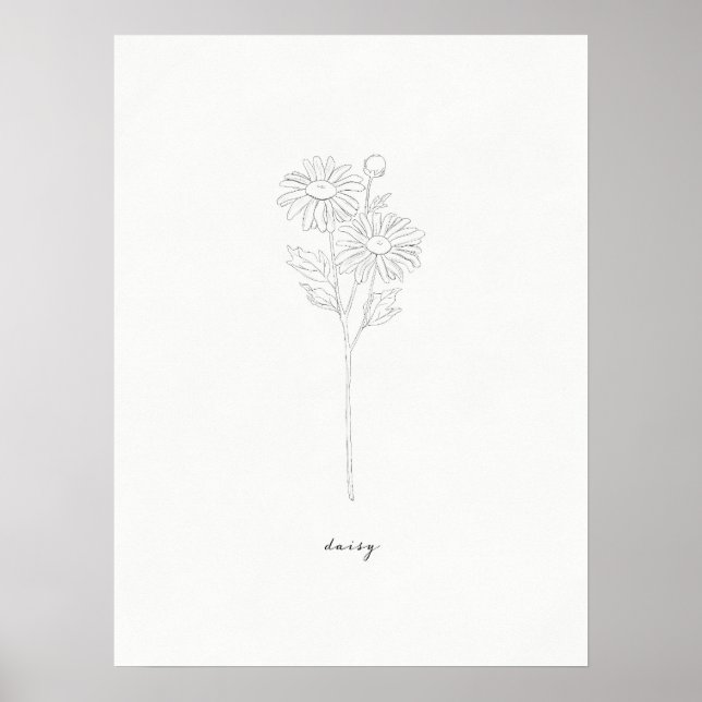 Affiche Daisy Birth Flower Print (Devant)