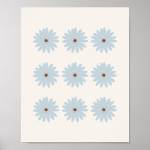 Affiche Daisy bleu clair