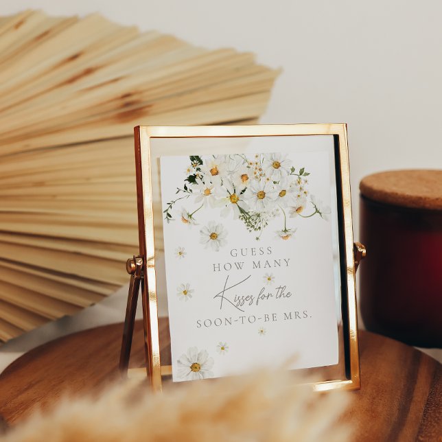 Affiche Daisy Boho Fleur sauvage Jeux de baisers nuptiaux  (Créateur téléchargé)