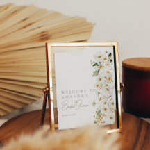 Daisy Boho Fleur sauvage Moderne Bienvenue nuptial