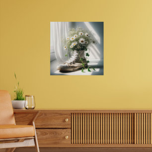 Affiche Daisy Bouquet dans un Basket blanc