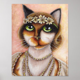 Affiche Daisy Buchanan Calico Cat Great Gatsby Roaring 20s